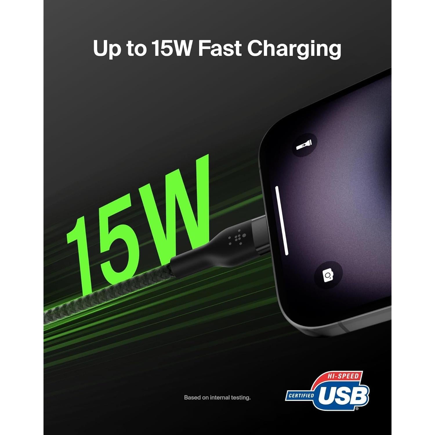 Cable USB-C a USB-A Belkin BoostCharge Pro Flex 1M Negro