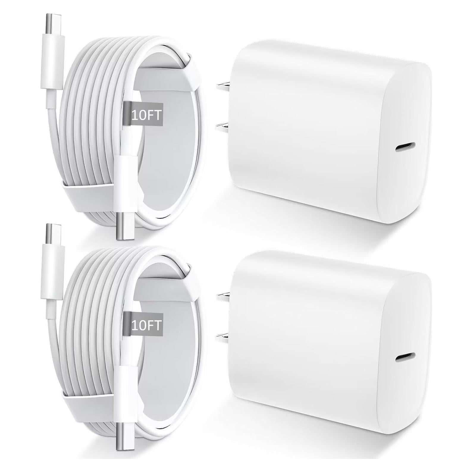 Cargador Rápido USB C 20W para iPhone 16 15 Pro Max 10FT