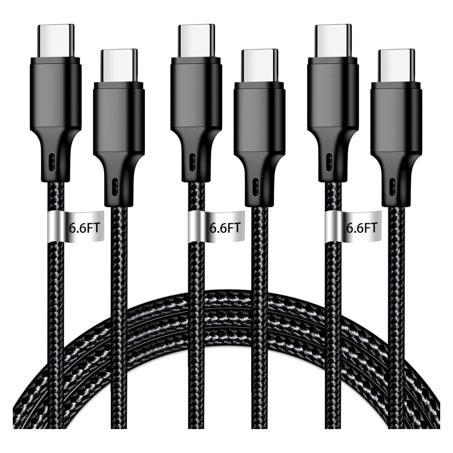 Cable USB C a USB C 60W 2m Longlidie - Carga Rápida Negro