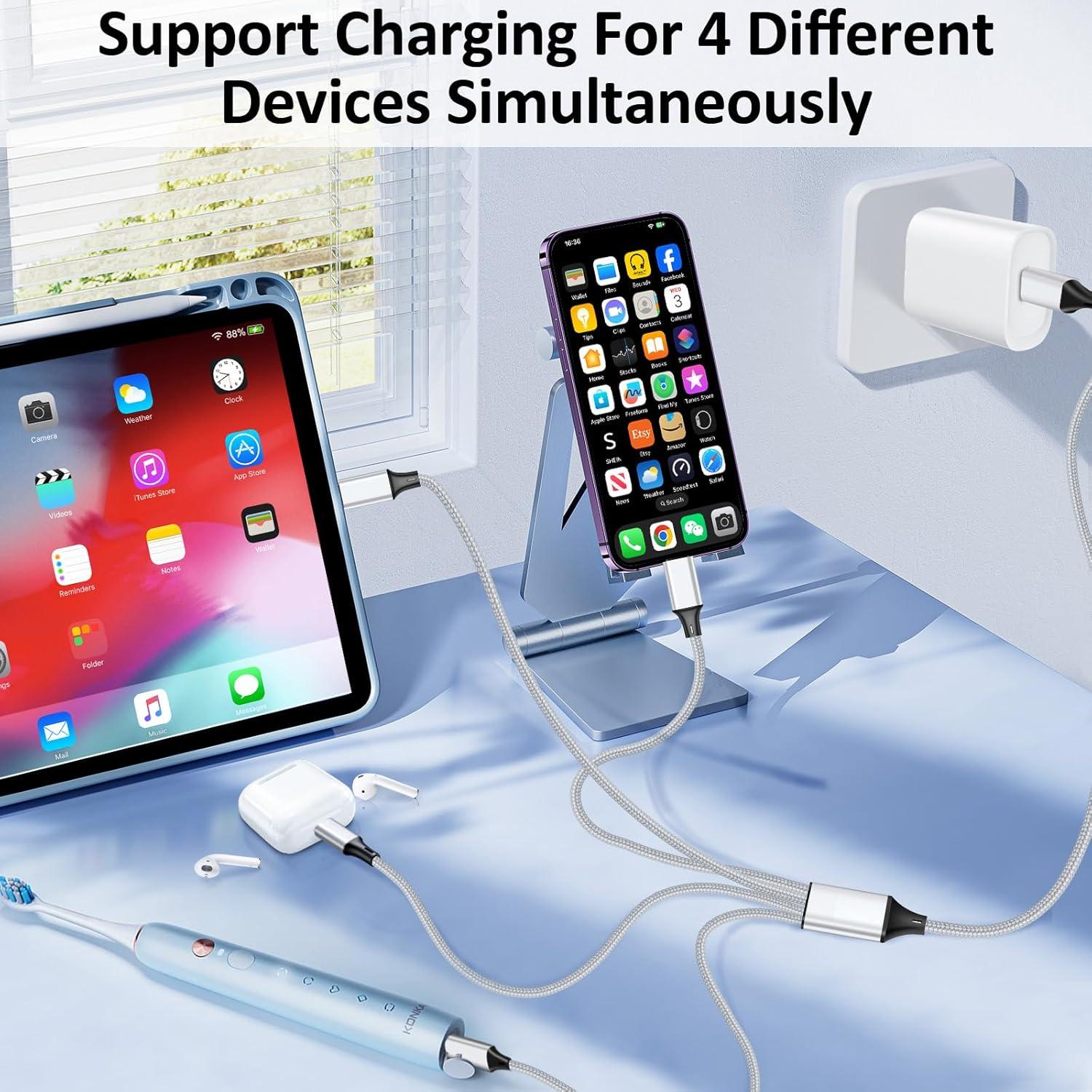 Cable Divisor Multi Carga USB C SVEUC 1.2m 40W 4 en 2