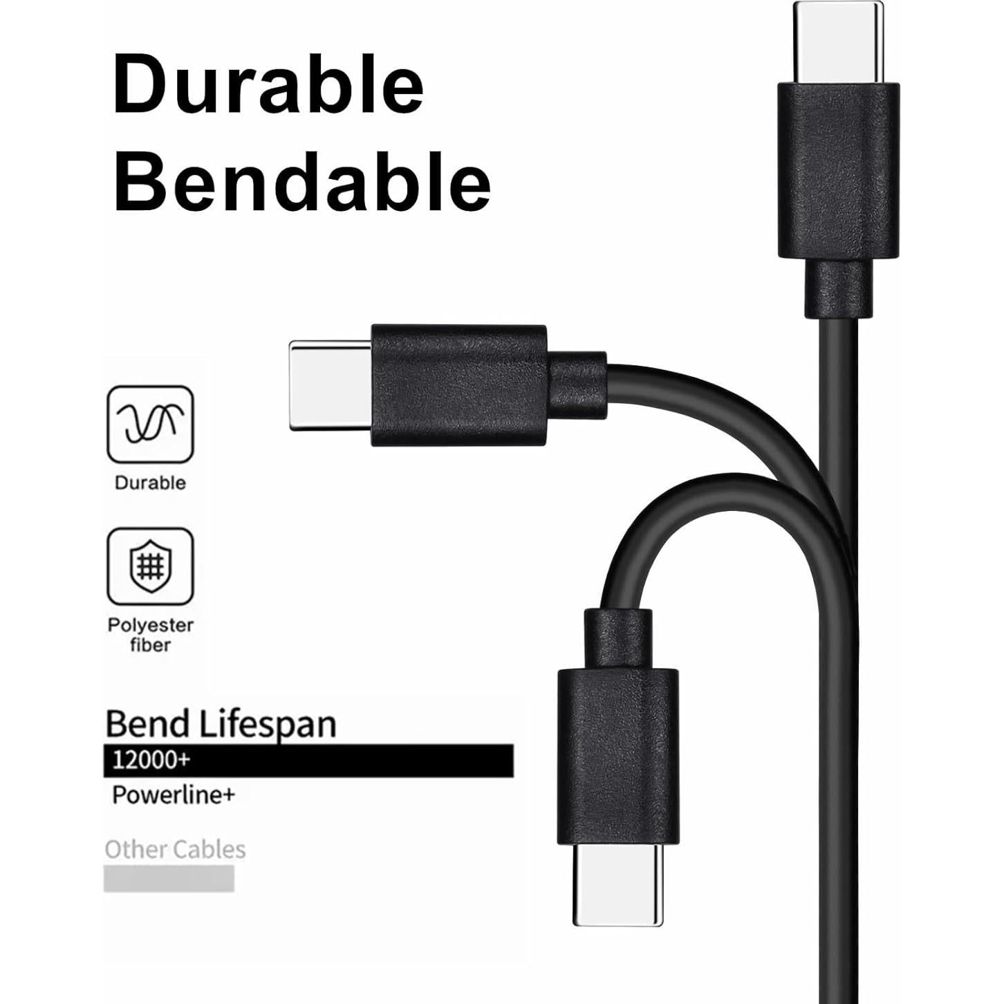 20 Cables de Carga Rápida USB-C Weishan 1m 48W Negro