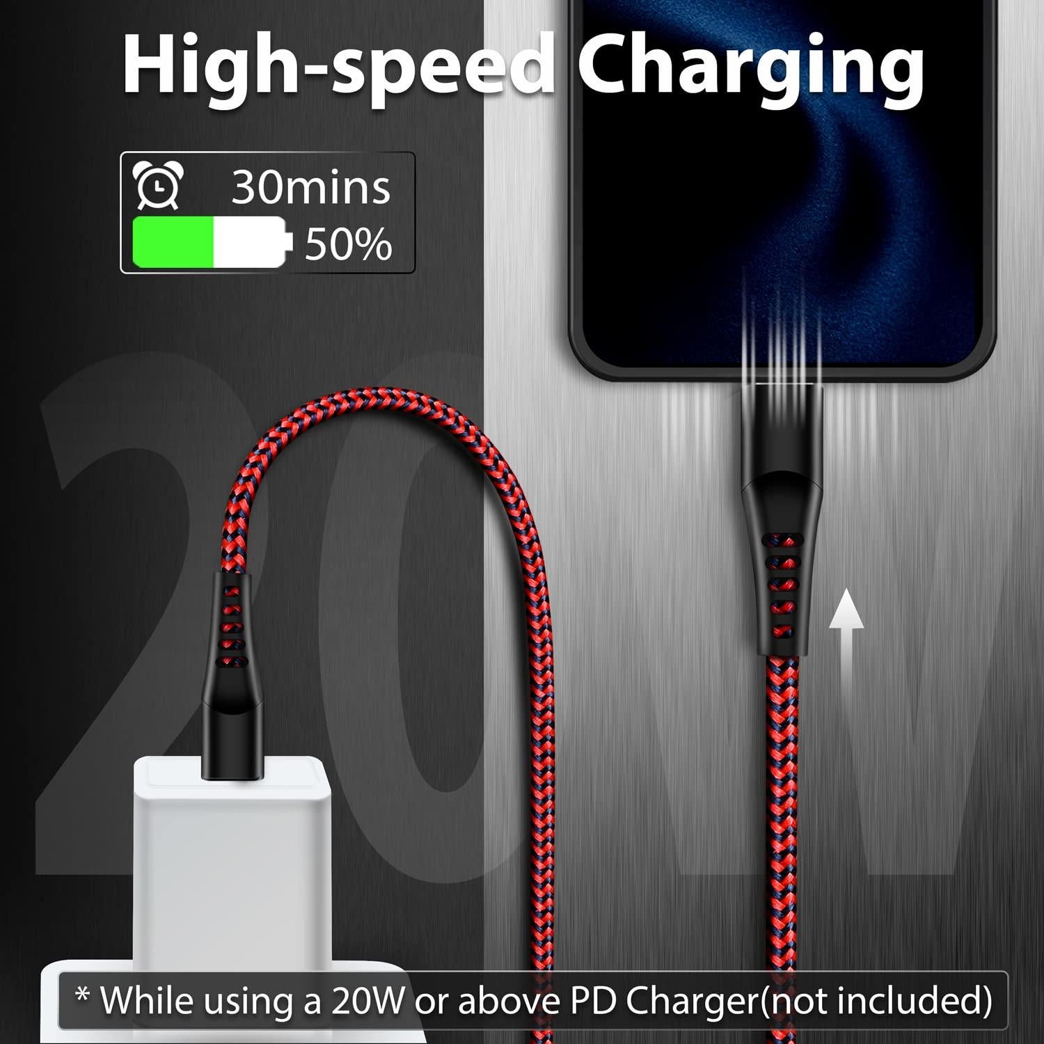 Cable USB C a Lightning 3 Pack 1.83m Cargador MFi iPhone