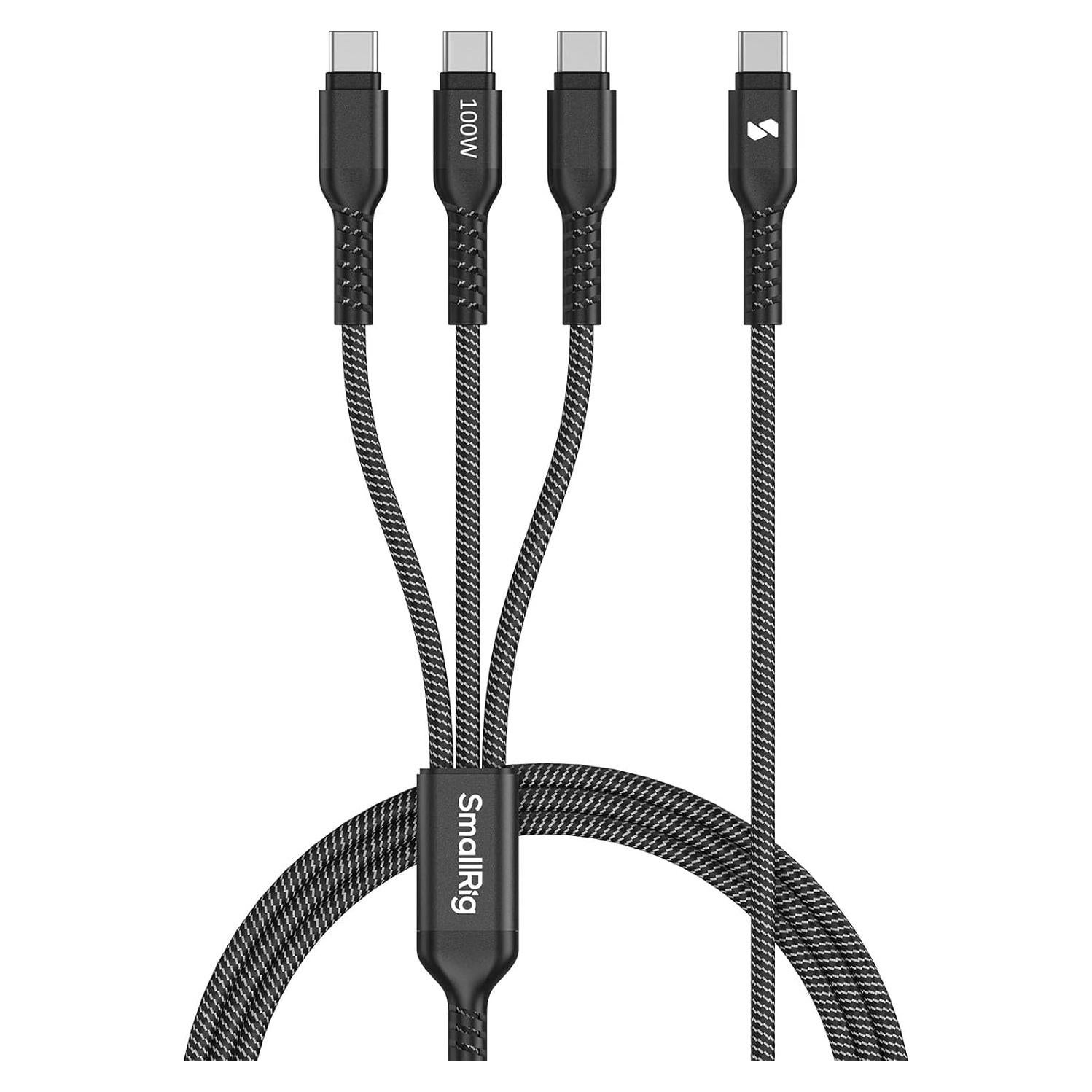 Cable USB-C 3-en-1 SmallRig 100W 1.22m Negro - Modelo 5079
