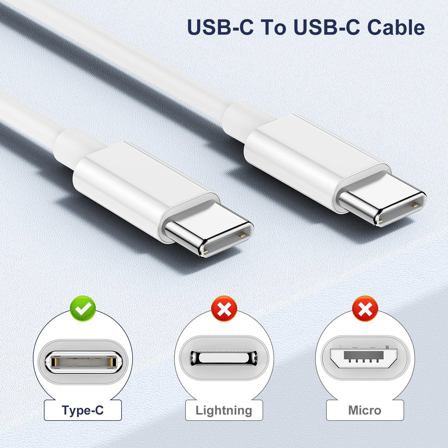 Cable USB C a USB C 60W Hefaao 6 pies (1.83m) Paquete de 2