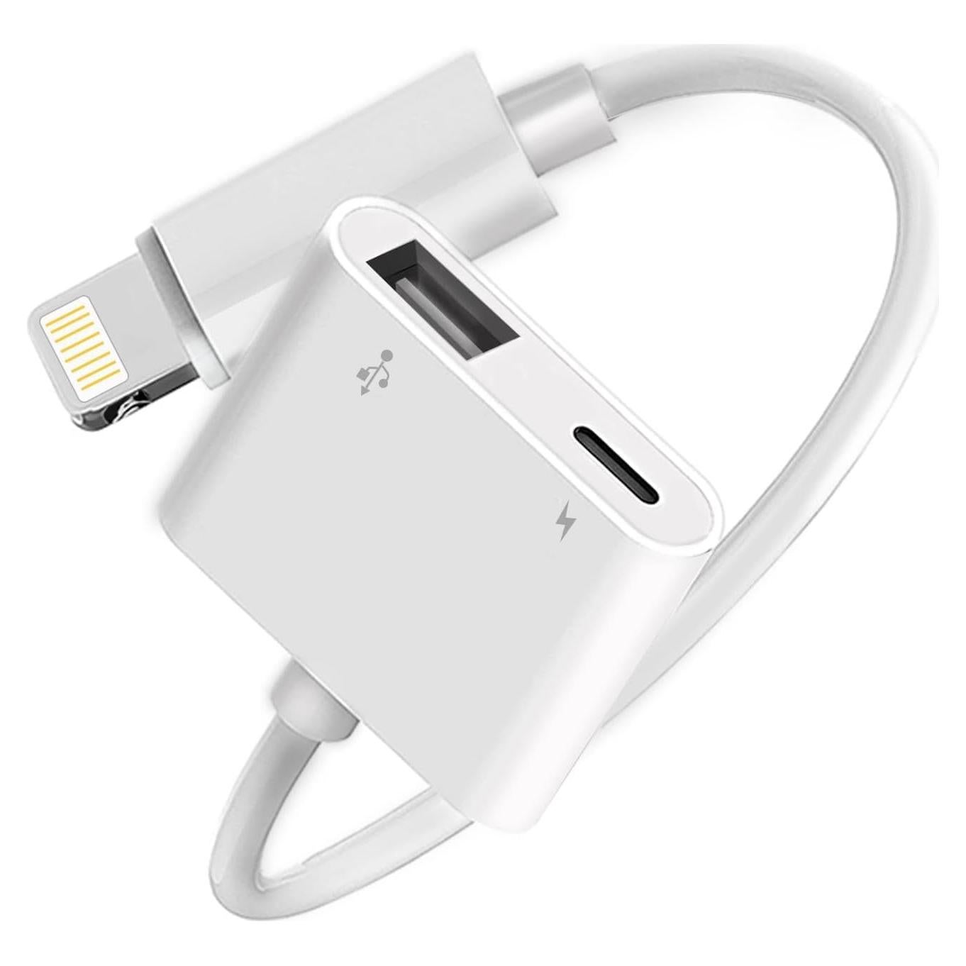 Adaptador de Cámara Lightning a USB Microwoo con Carga