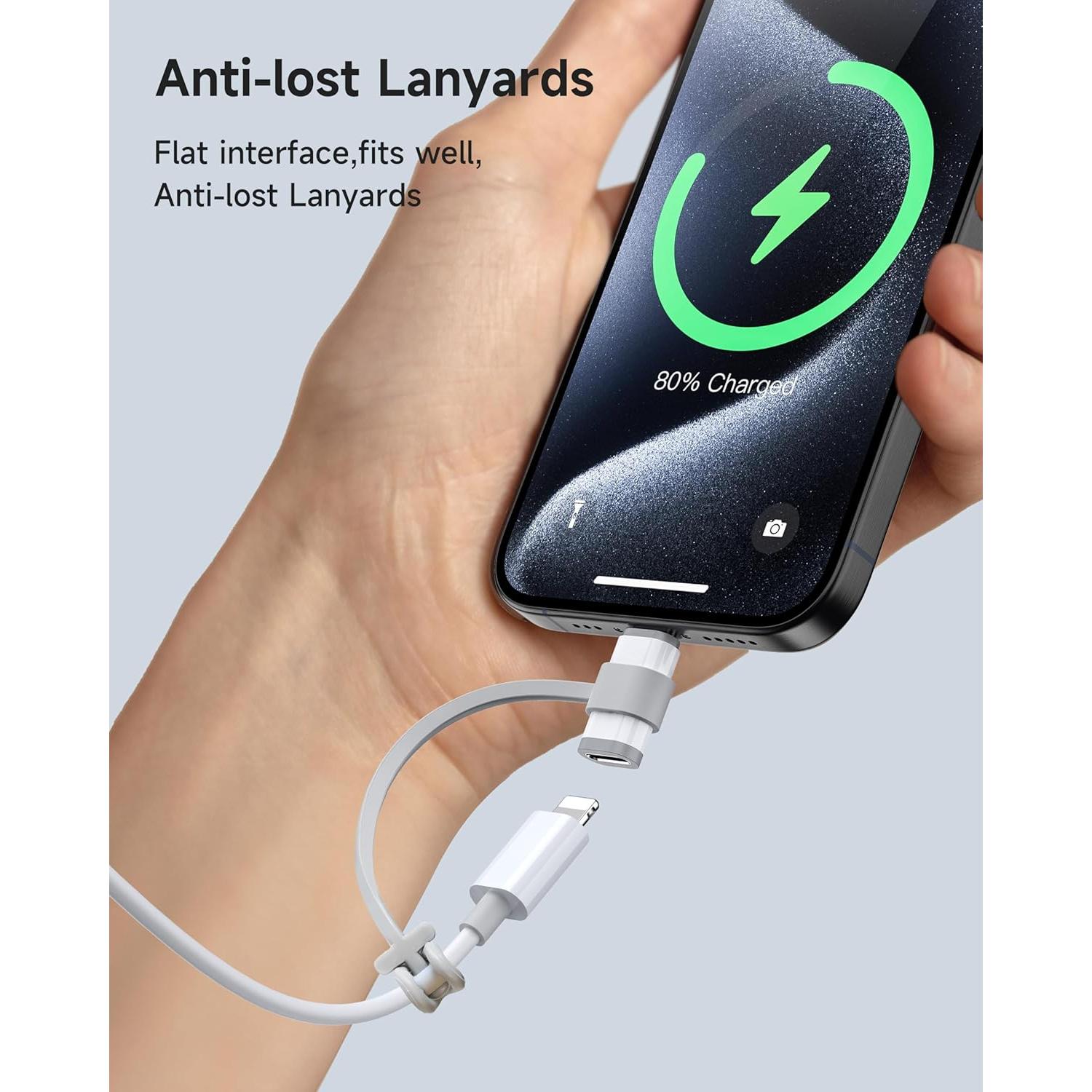 Paquete de 4 Adaptadores Lightning a USB-C ZOOAUX para iPhone 15/16