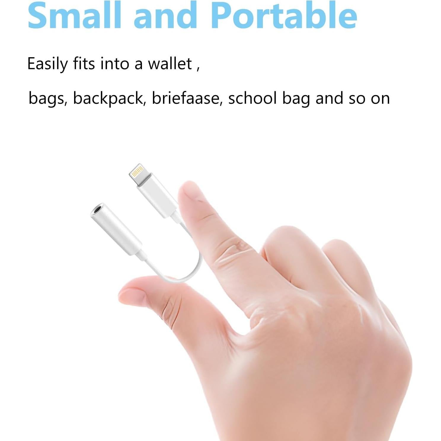 [Apple MFi Certified] 2 Pack Lightning to 3.5mm Aux Audio Adapter, Headphone Jack Converter Dongle for iPhone 14/13/12/X/XR & iPad (Supports All iOS Systems)