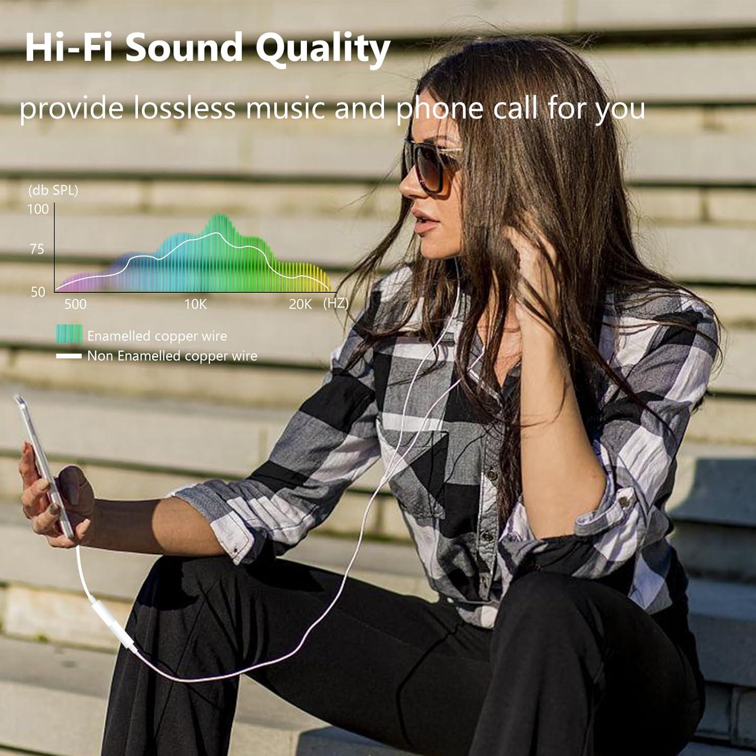 [Apple MFi Certified] 2 Pack Lightning to 3.5mm Aux Audio Adapter, Headphone Jack Converter Dongle for iPhone 14/13/12/X/XR & iPad (Supports All iOS Systems)