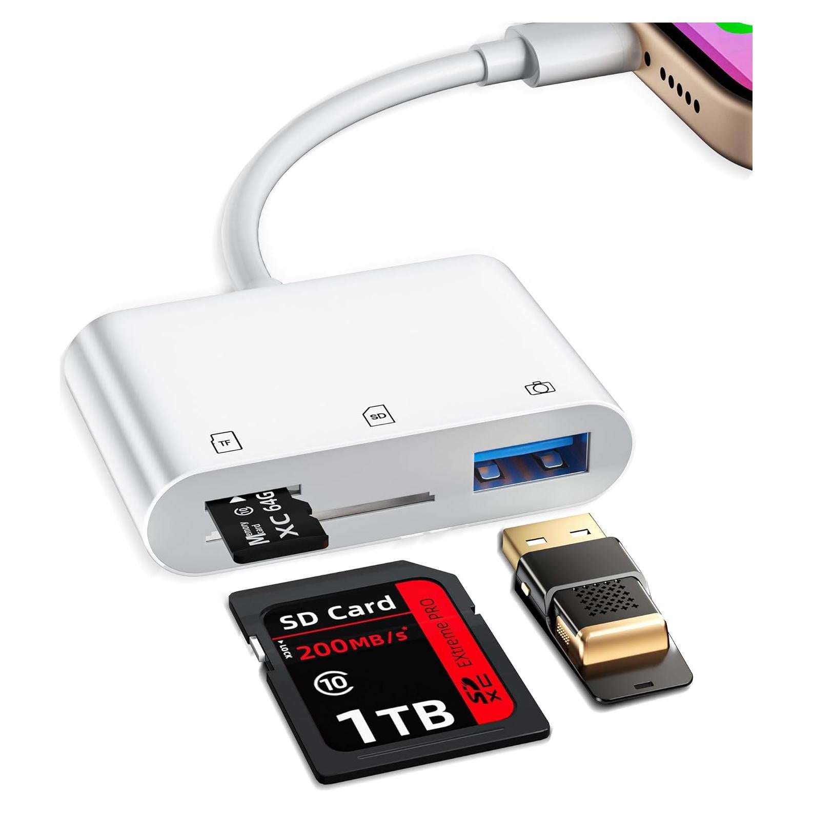 Lector de Tarjetas SD Bwttcb para iPhone - Adaptador USB Lightning