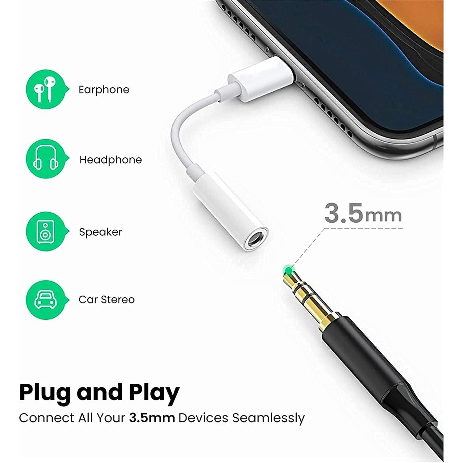 Adaptador de Auriculares Lightning a 3.5 mm Apple - 2 Piezas