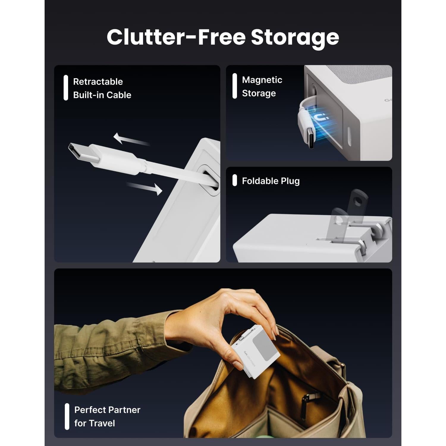 Cargador de Pared Gitryin 40W con Cable Tipo-C Retráctil 80cm