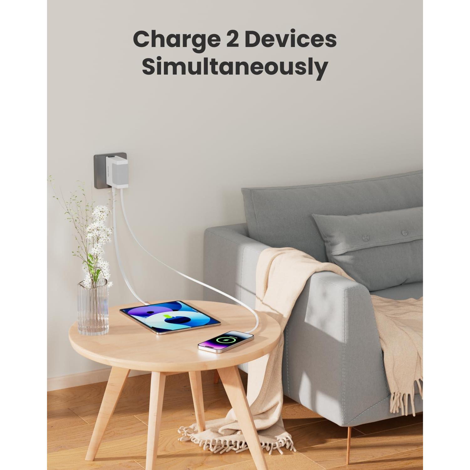 Cargador de Pared Gitryin 40W con Cable Tipo-C Retráctil 80cm