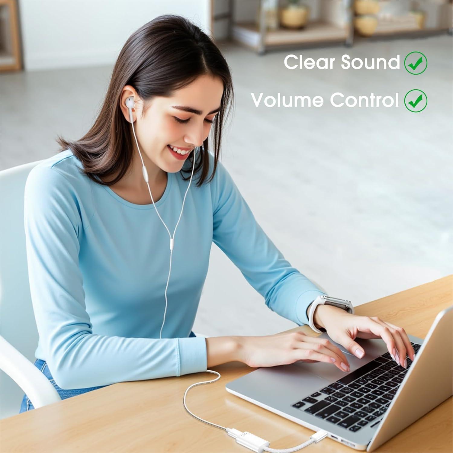 Adaptador Lightning a USB C TechMatte para iPhone 16/15 y Auriculares