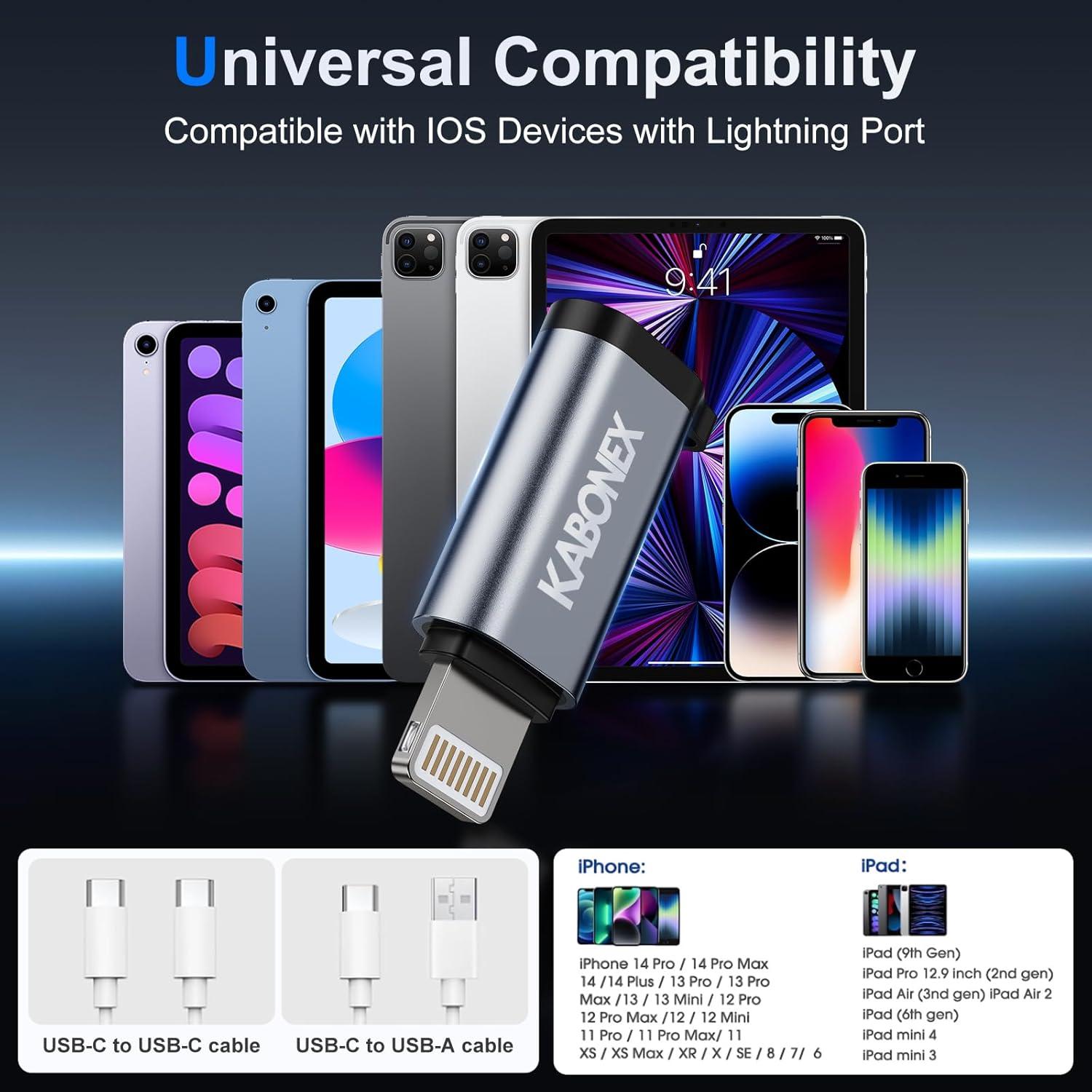 Adaptador USB C a Lightning Kabonex 36W Carga Rápida - 2 Paquetes