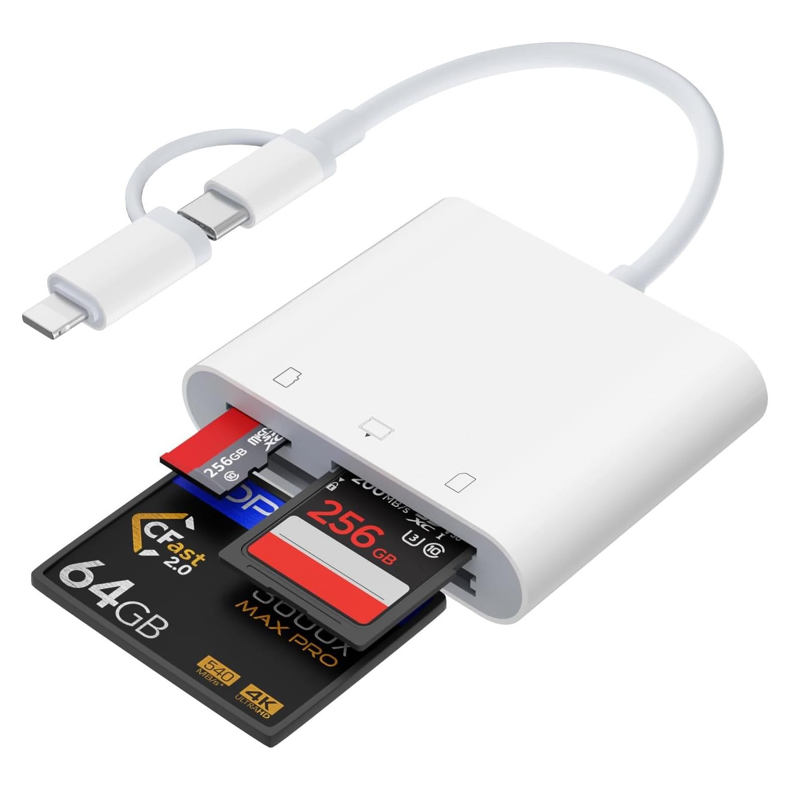 Lector de tarjetas SD USB C y Lightning Aplimln 3 en 1