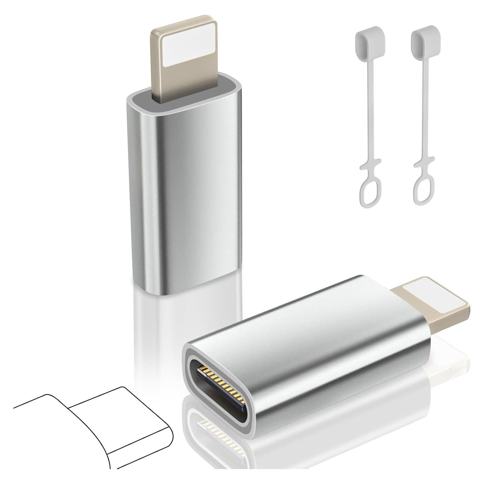 Adaptador USB C a Lightning SHENZHEN TTGK 2 Paquete Plata