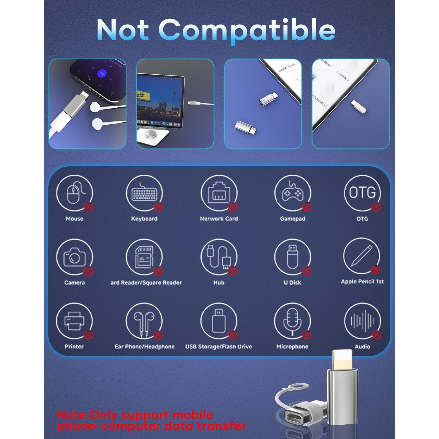 Adaptador USB C a Lightning SHENZHEN TTGK 2 Paquete Plata