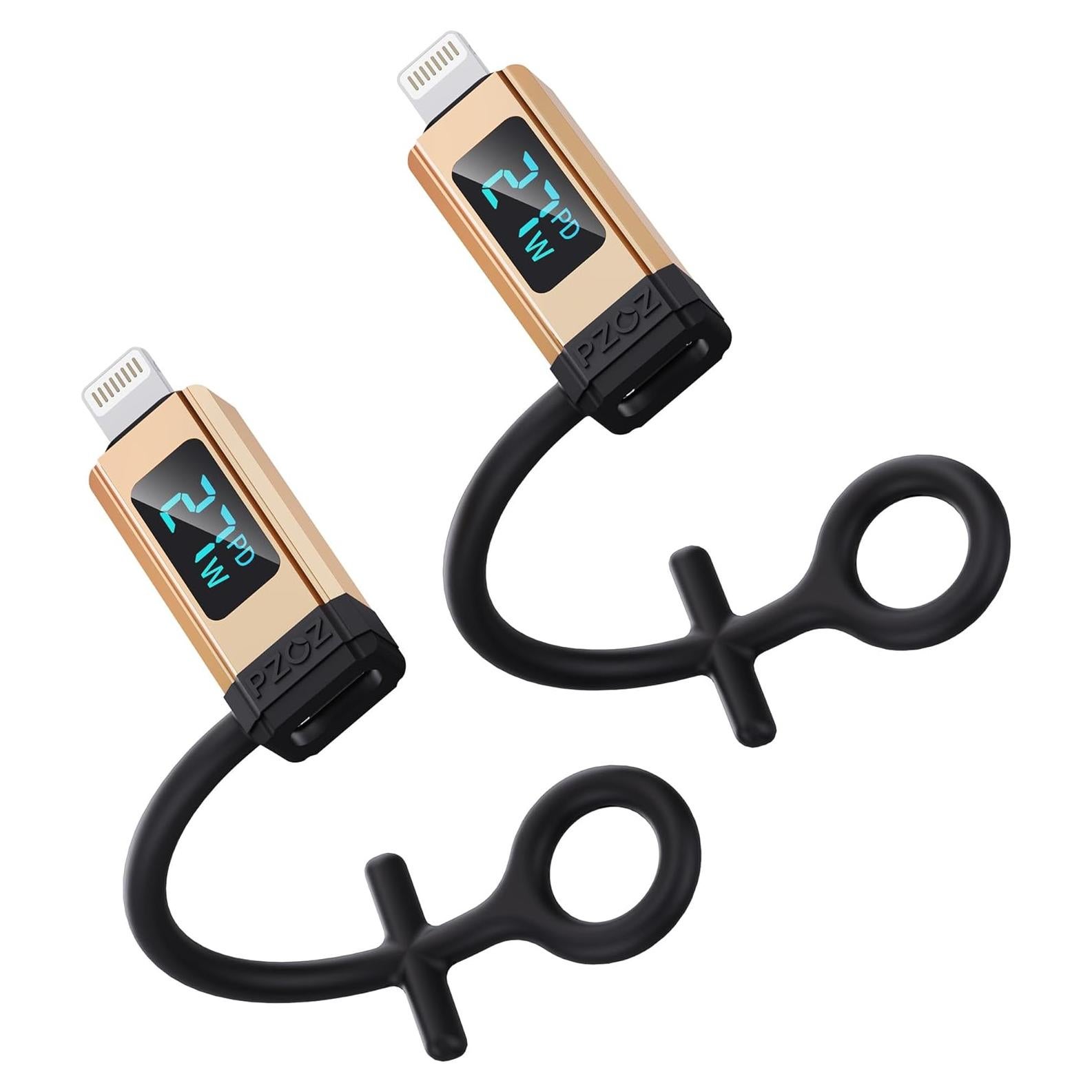 Adaptador USB C a Lightning PZOZ 27W con Pantalla LED - 2 Paquetes