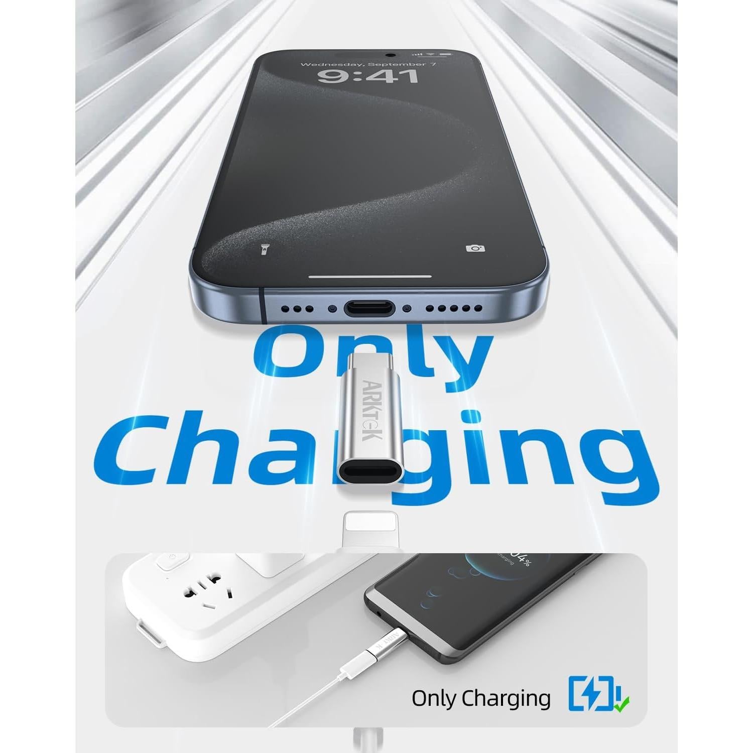 Adaptador USB-C ARKTEK Lightning a USB Tipo C - Carga Rápida
