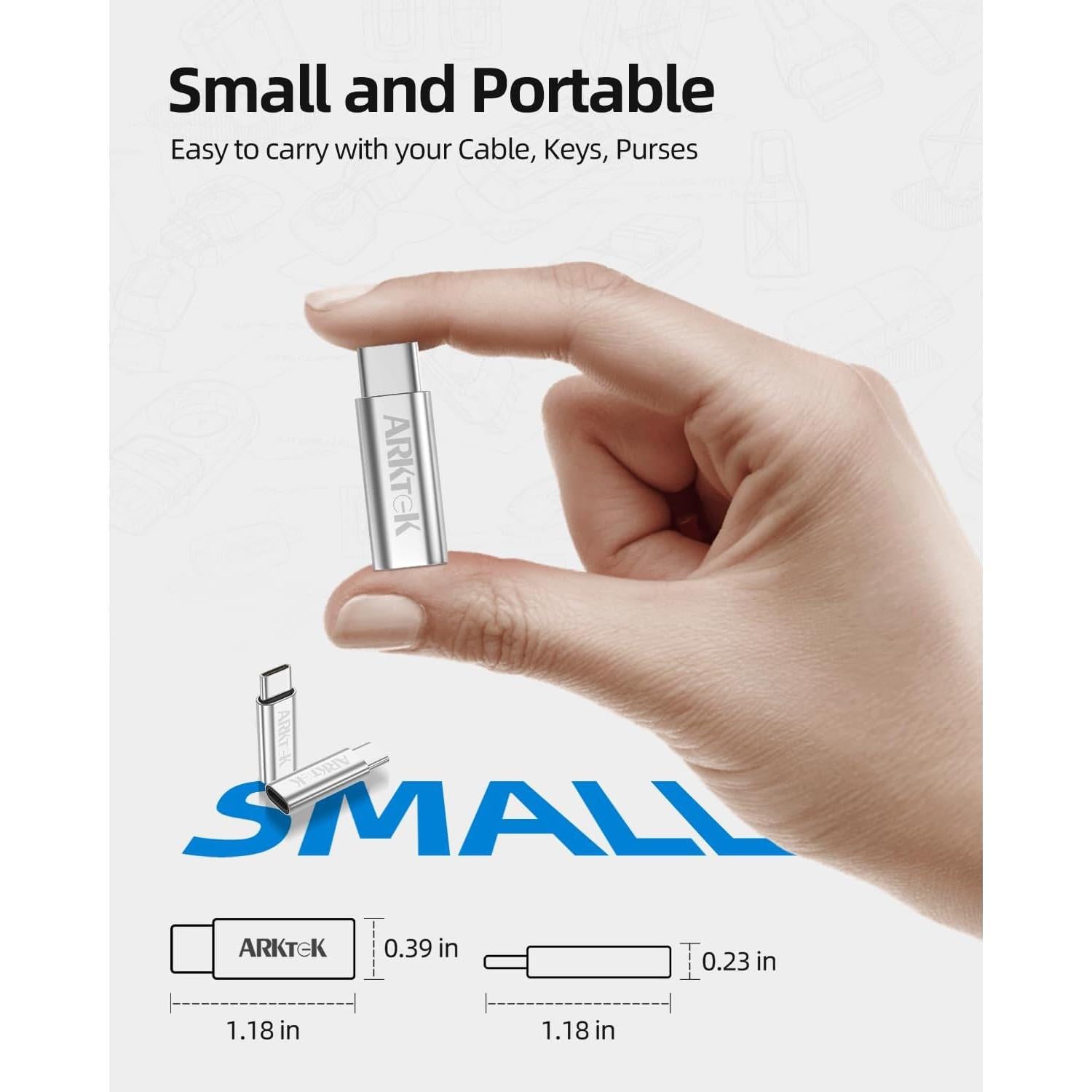 Adaptador USB-C ARKTEK Lightning a USB Tipo C - Carga Rápida