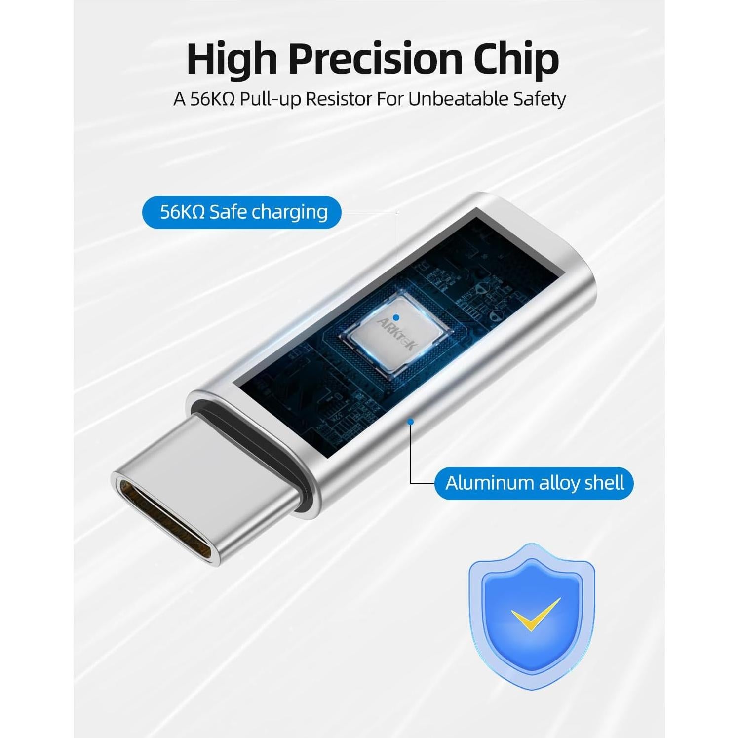 Adaptador USB-C ARKTEK Lightning a USB Tipo C - Carga Rápida