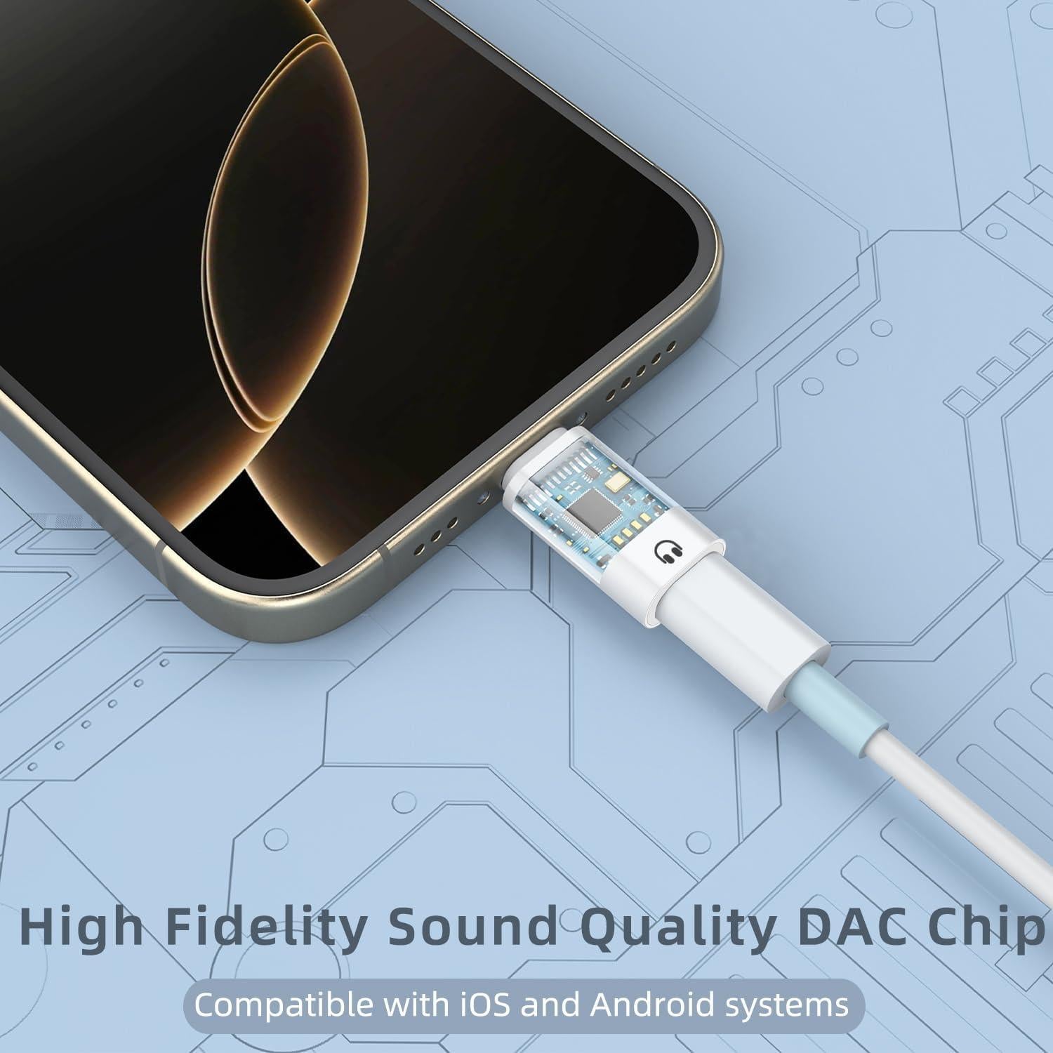 Adaptadores de Audio USB C a Lightning Jadebones - 2 Piezas