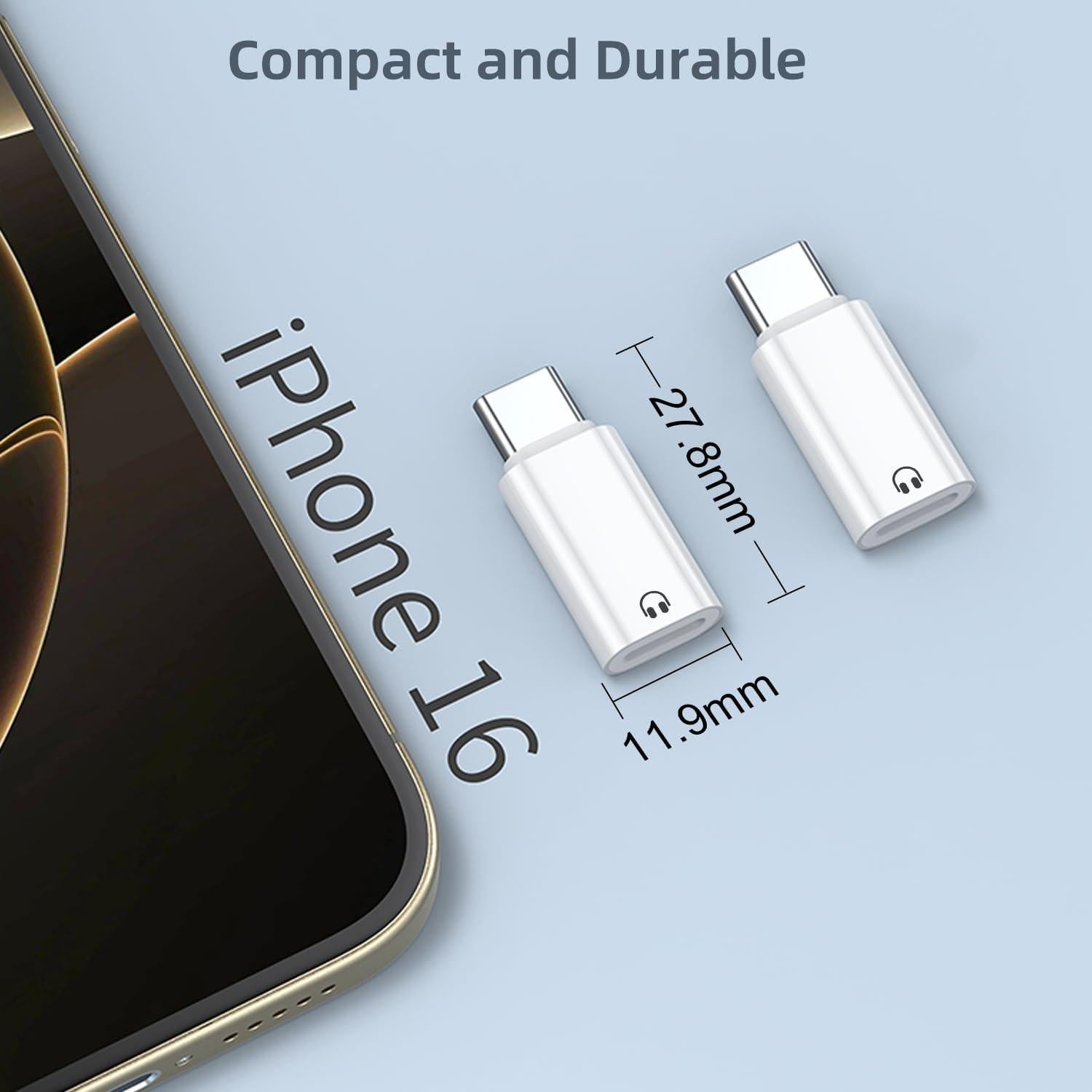 Adaptadores de Audio USB C a Lightning Jadebones - 2 Piezas