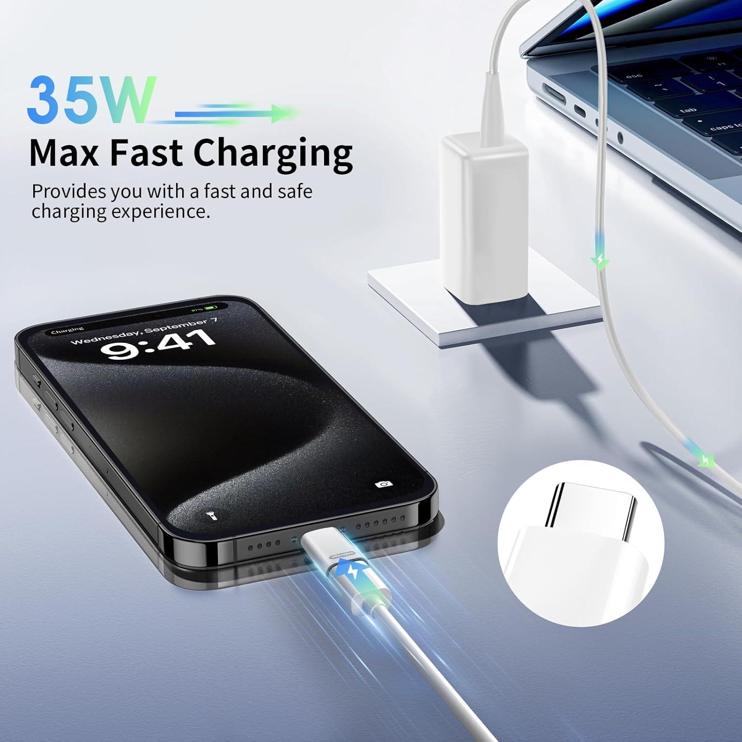 Adaptador Lightning a USB C TiMOVO - Carga Rápida 35W - 2 Pcs