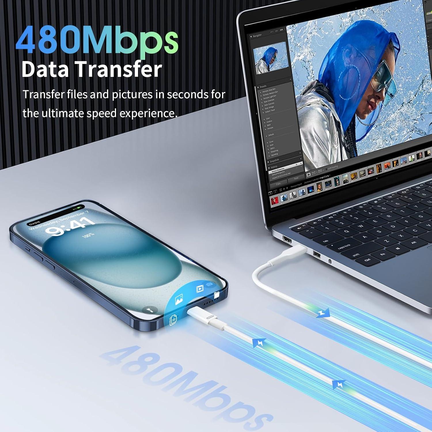 Adaptador Lightning a USB C TiMOVO - Carga Rápida 35W - 2 Pcs