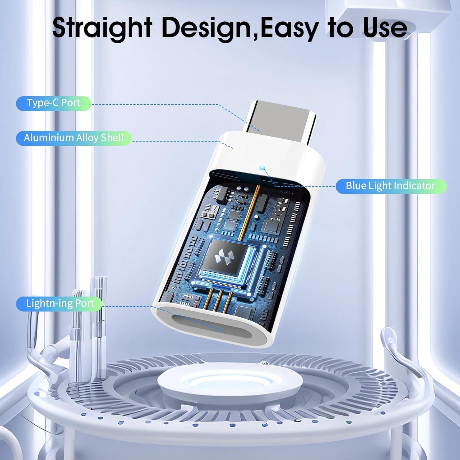 Adaptador Lightning a USB C TiMOVO - Carga Rápida 35W - 2 Pcs