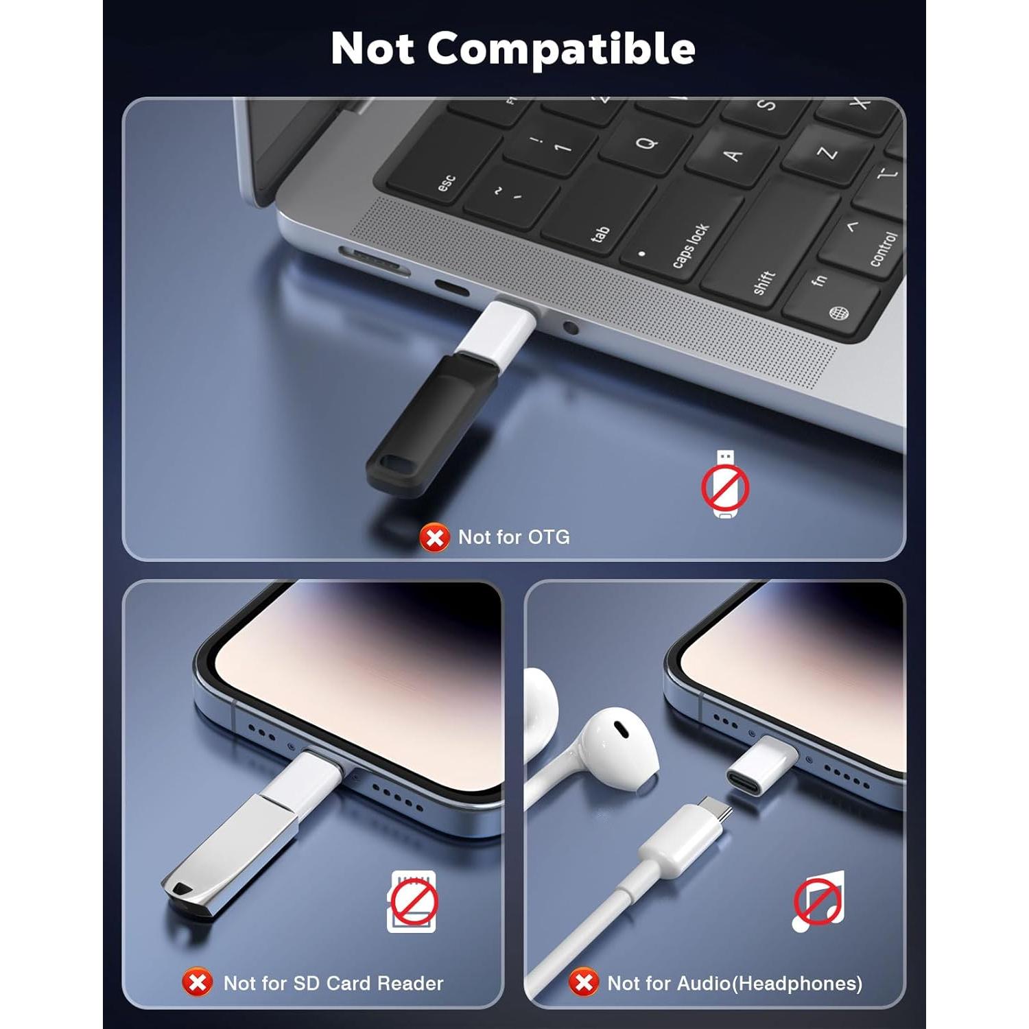 Adaptador USB C a Lightning MoKo - Carga y Sincronización - 2 Piezas