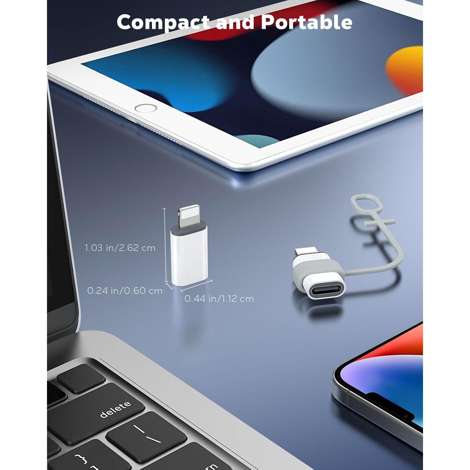 Adaptador USB C a Lightning MoKo - Carga y Sincronización - 2 Piezas