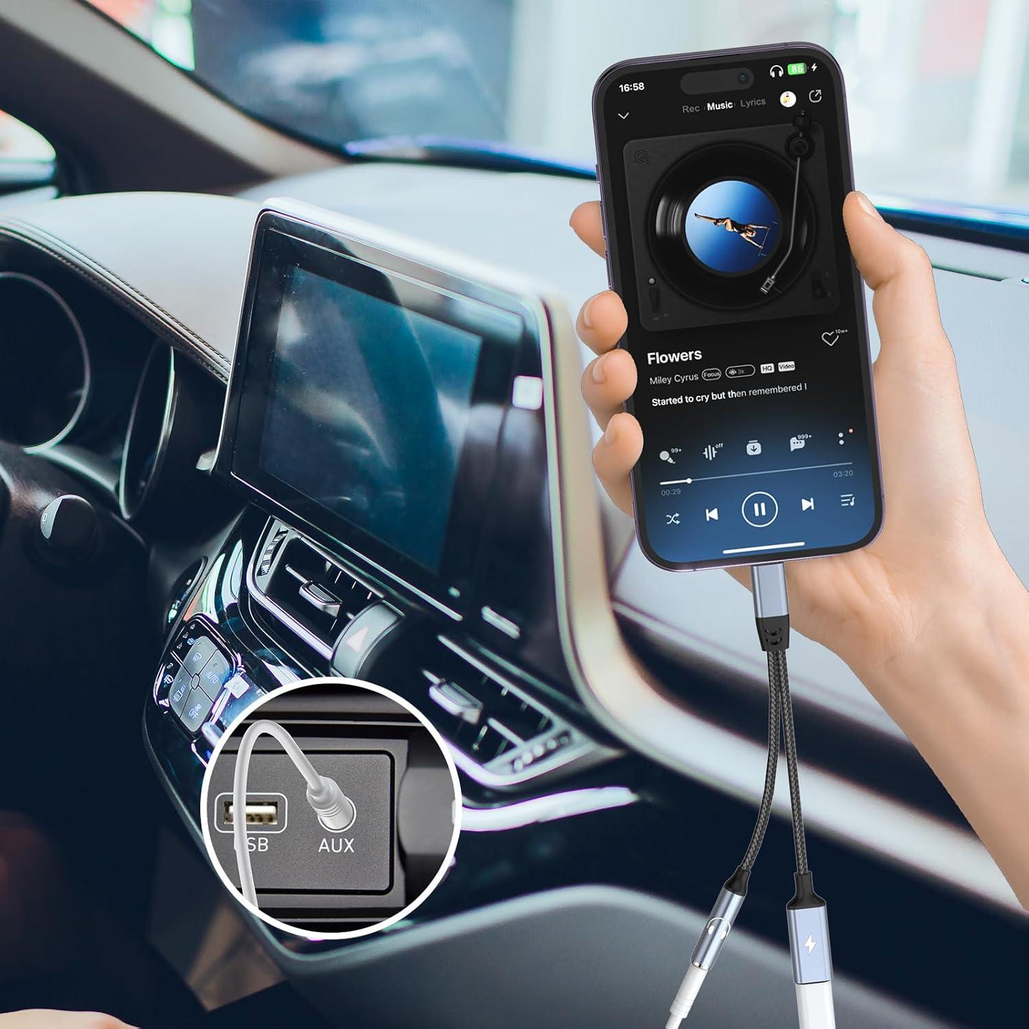 Adaptador 2 en 1 Lightning a 3.5mm Opluz para iPhone