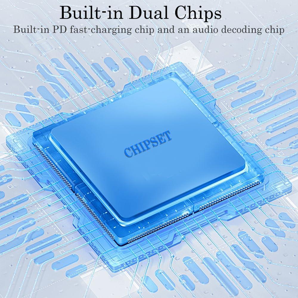 Adaptador AuviPal 3-en-1 USB C a Lightning - Carga, Datos y Audio