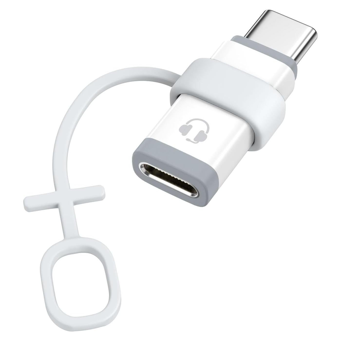 Adaptador de Lightning a USB-C MoKo para Auriculares Blanco