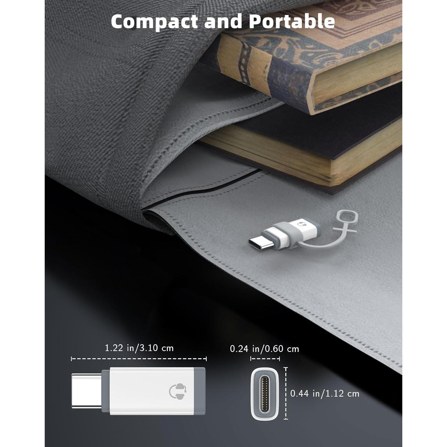 Adaptador de Lightning a USB-C MoKo para Auriculares Blanco