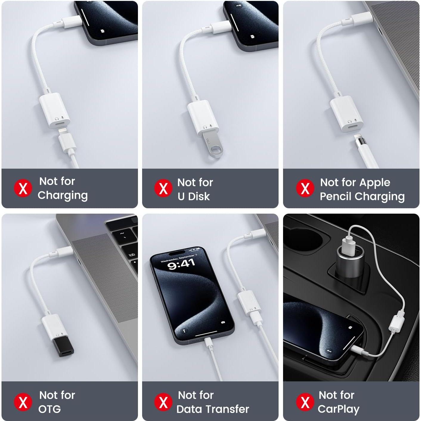 Adaptador de Audio USB-C a Lightning Mxcudu - Compatible iPhone 16/15