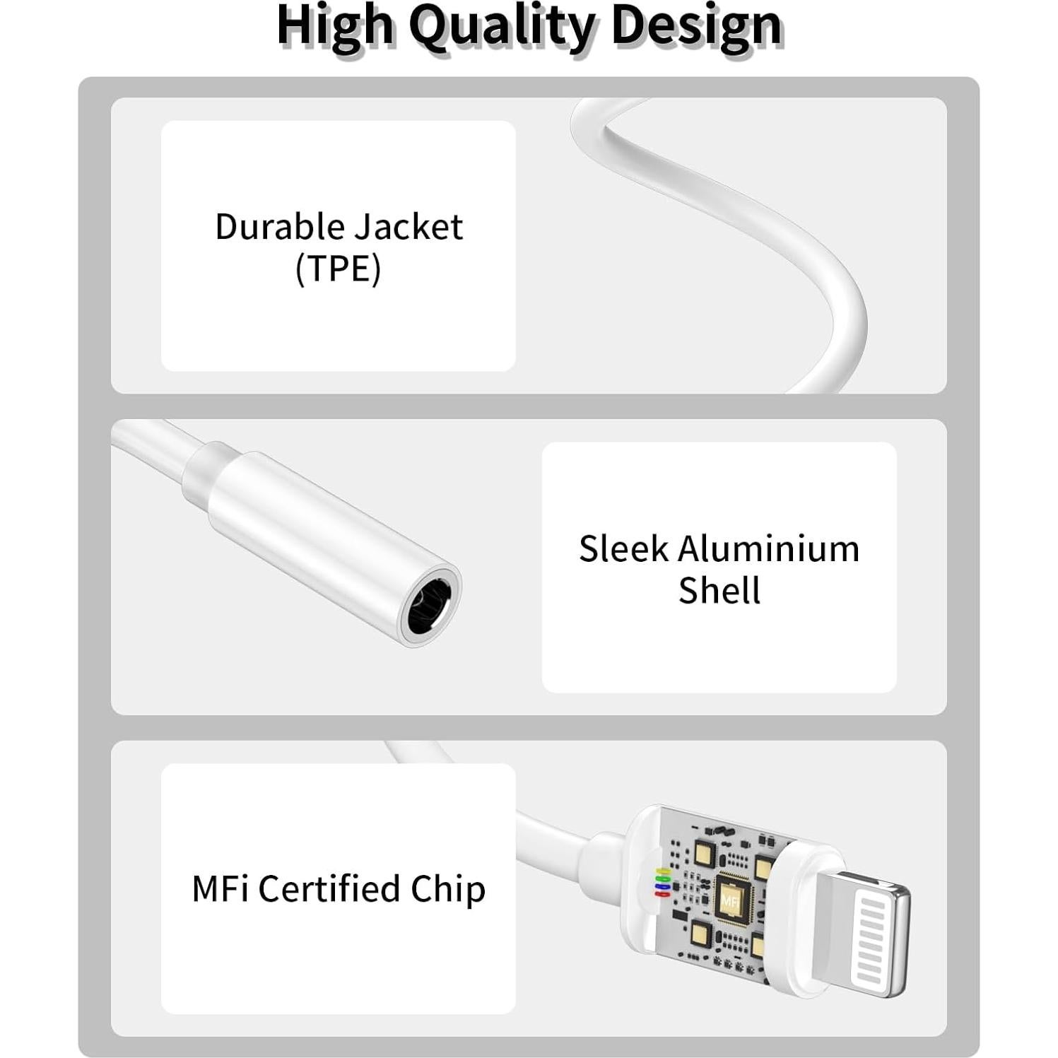 Adaptador Lightning a 3.5 mm DESOFICON - Paquete de 2