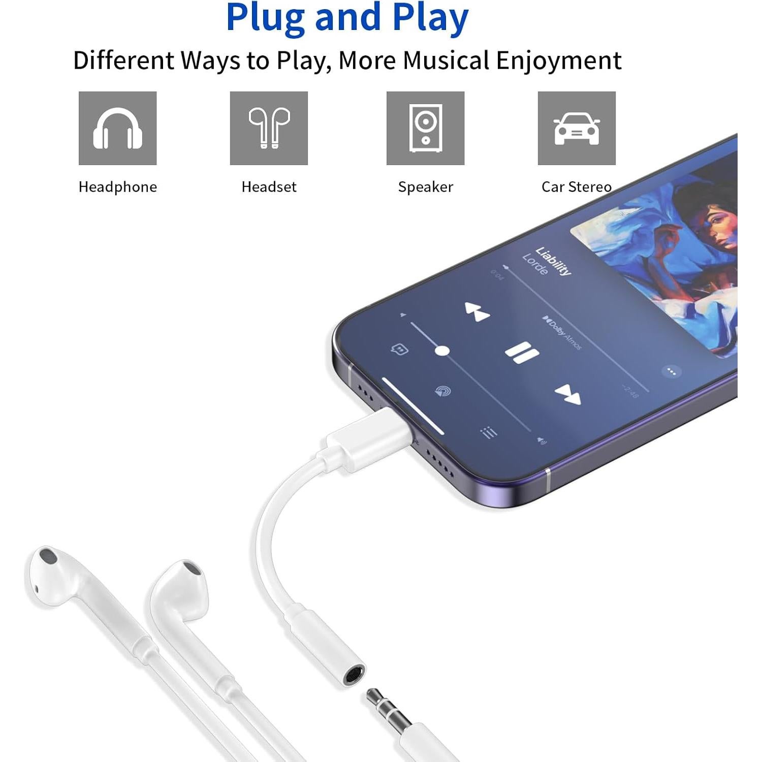 Adaptador Lightning a 3.5 mm DESOFICON - Paquete de 2