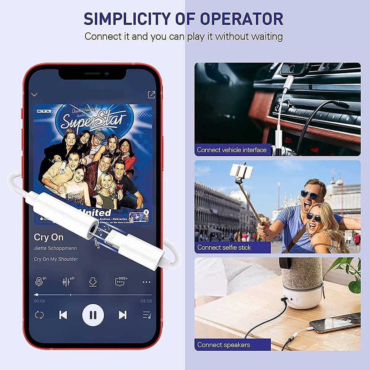 Adaptador Lightning a 3.5 mm Ucaca para iPhone - 2 Paquetes