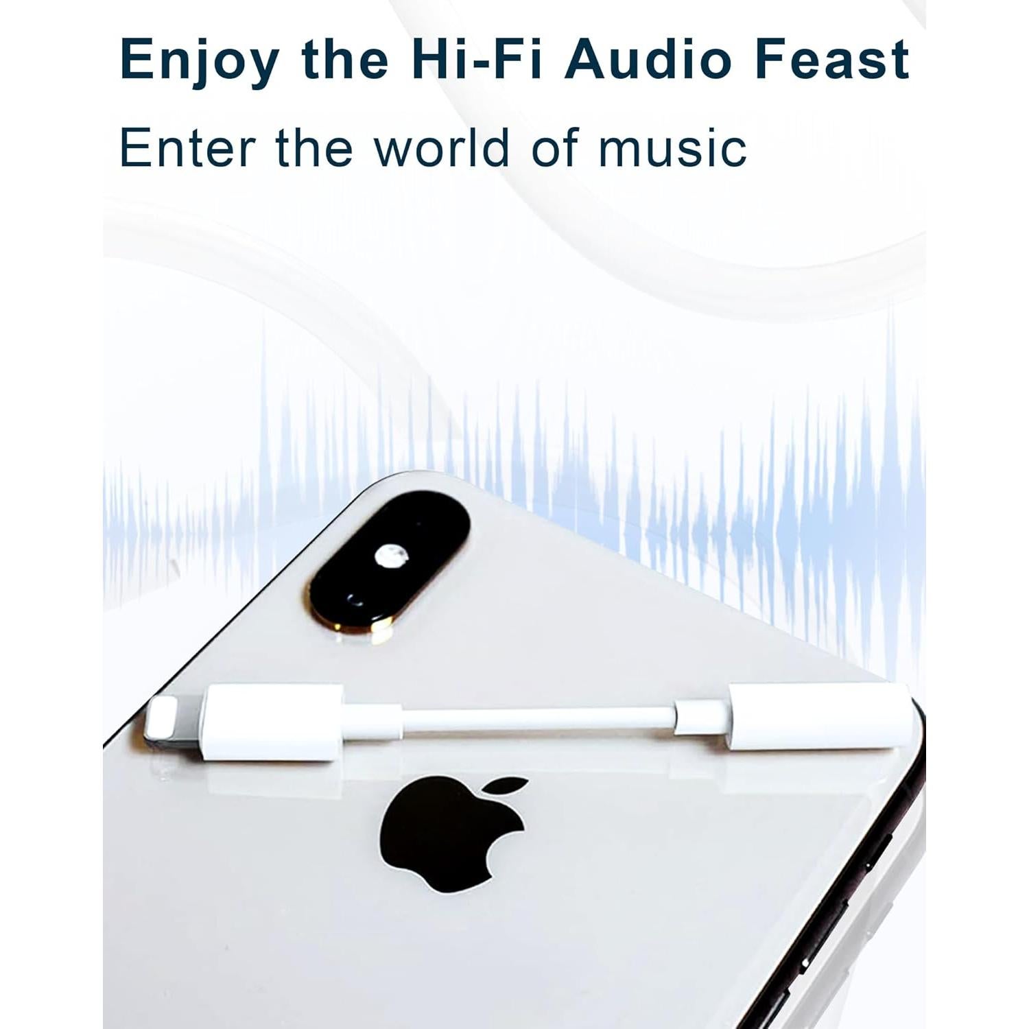 2Pack Lightning to 3.5mm iPhone Headphone Adapter Aux Audio Dongle with Aux Cord Headphone Jack Adapter Compatible with iPhone 14 13 12 11 X XS 8 7, Apple MFi Certified