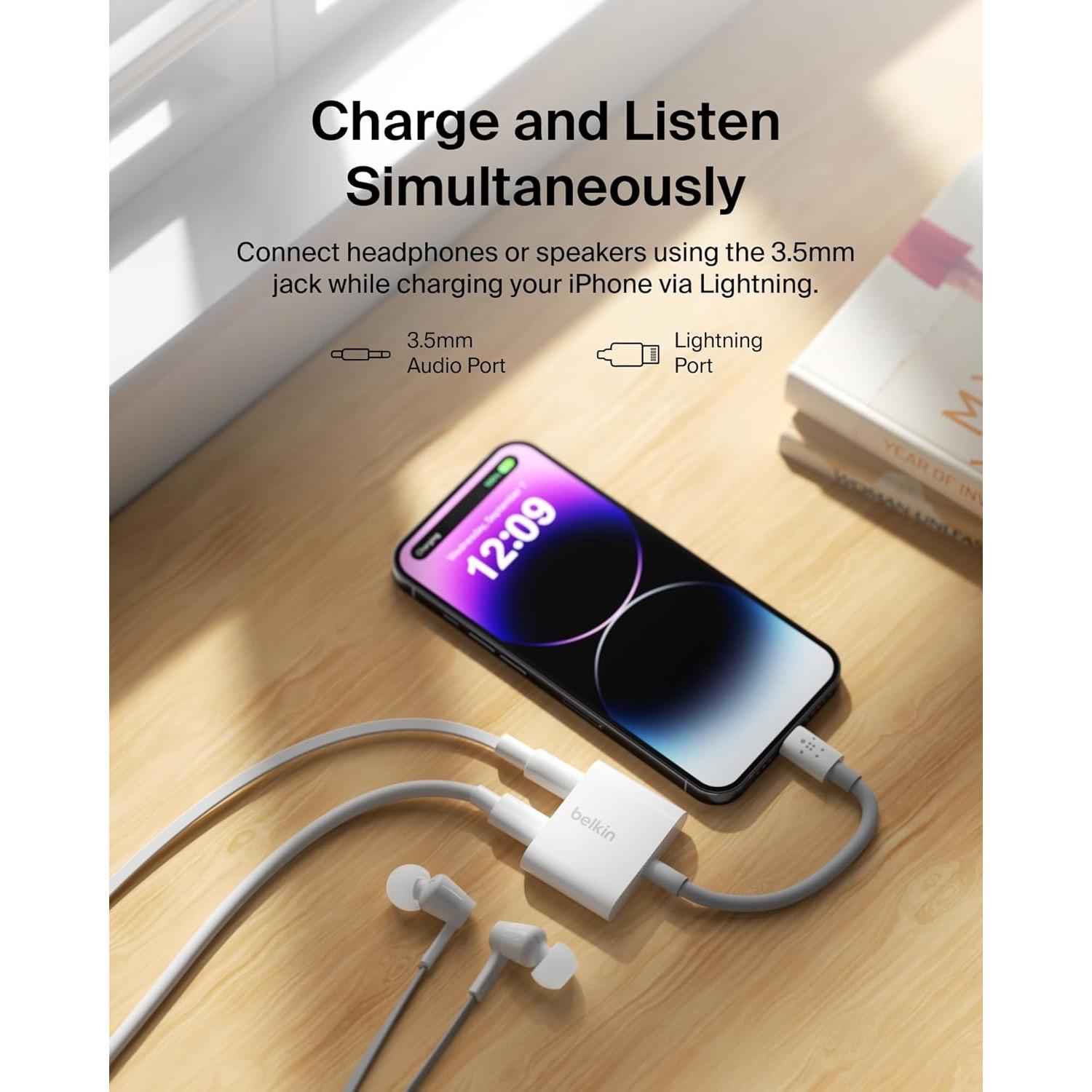 Belkin RockStar Adaptador Audio + Carga Lightning para iPhone