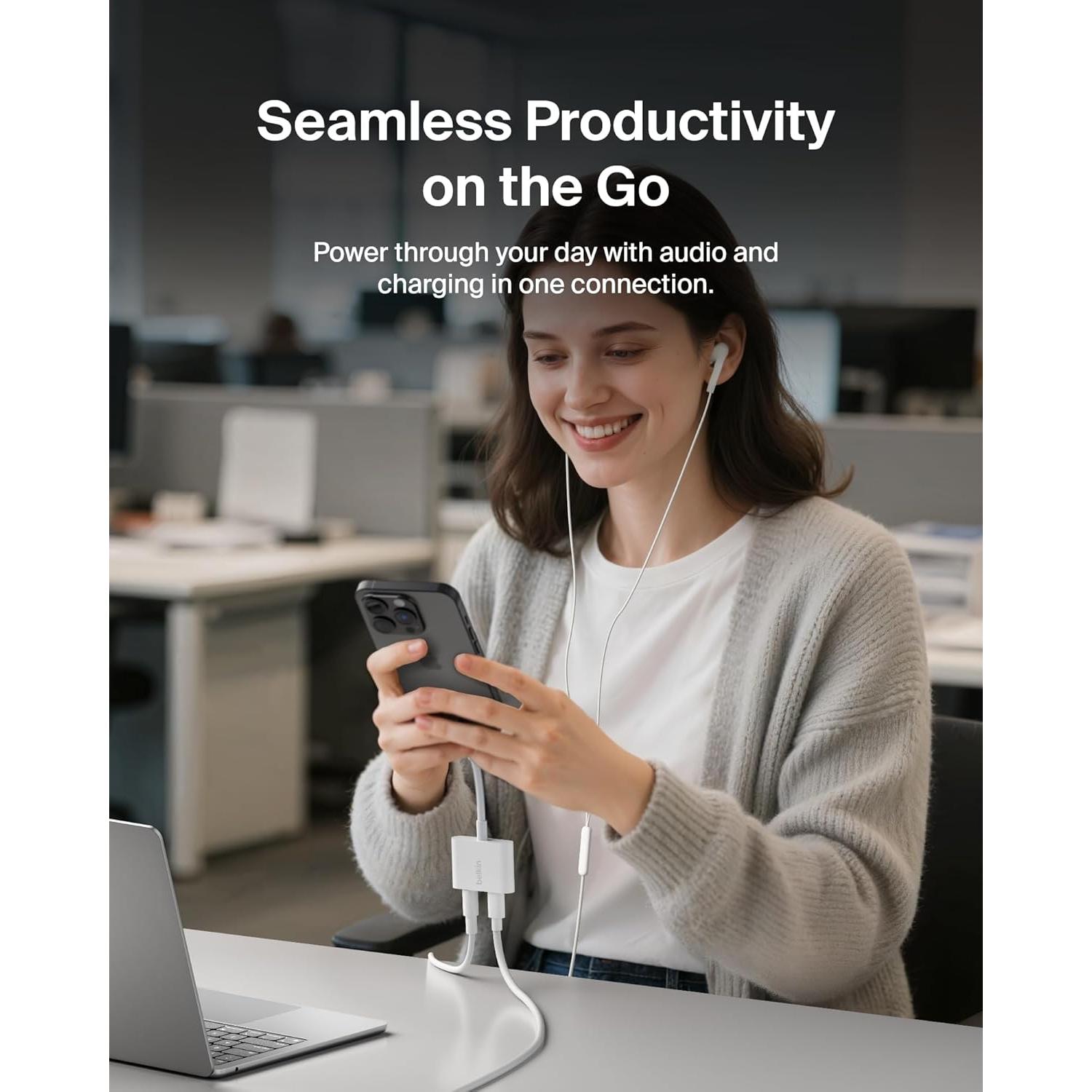 Belkin RockStar Adaptador Audio + Carga Lightning para iPhone