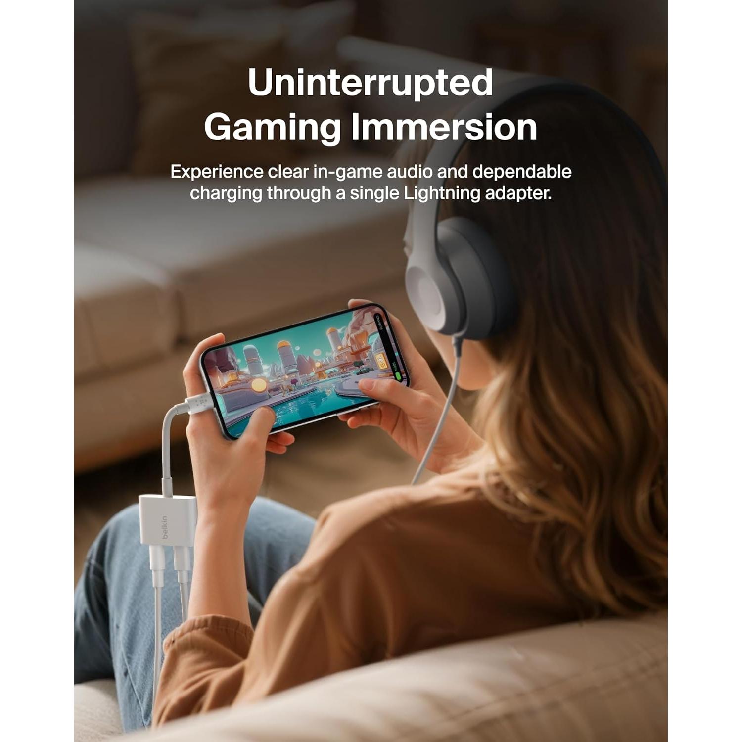 Belkin RockStar Adaptador Audio + Carga Lightning para iPhone