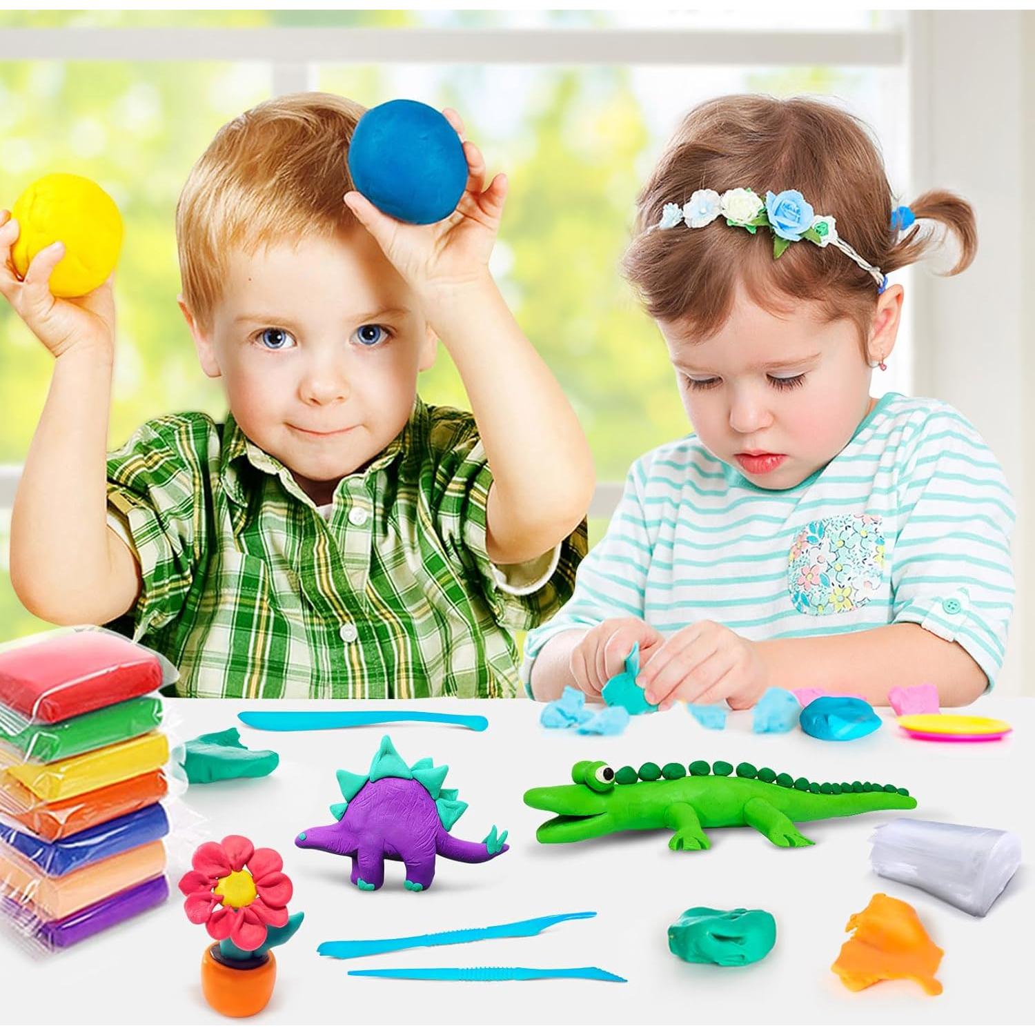 Arcilla Secada al Aire YOPINSAND 48 Colores para Niños