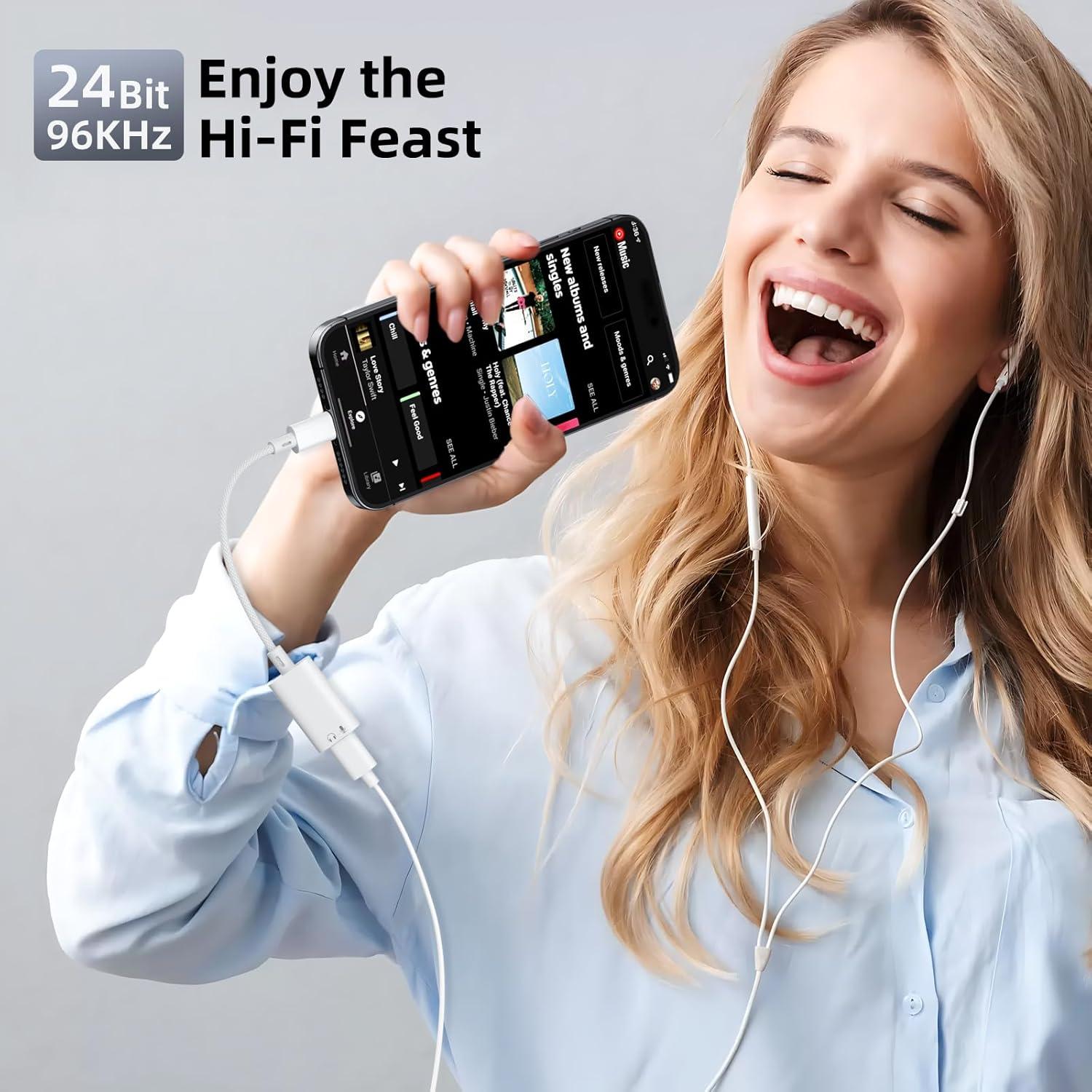 Adaptador de Audio USB-C a Lightning Vcddom para iPhone y iPad