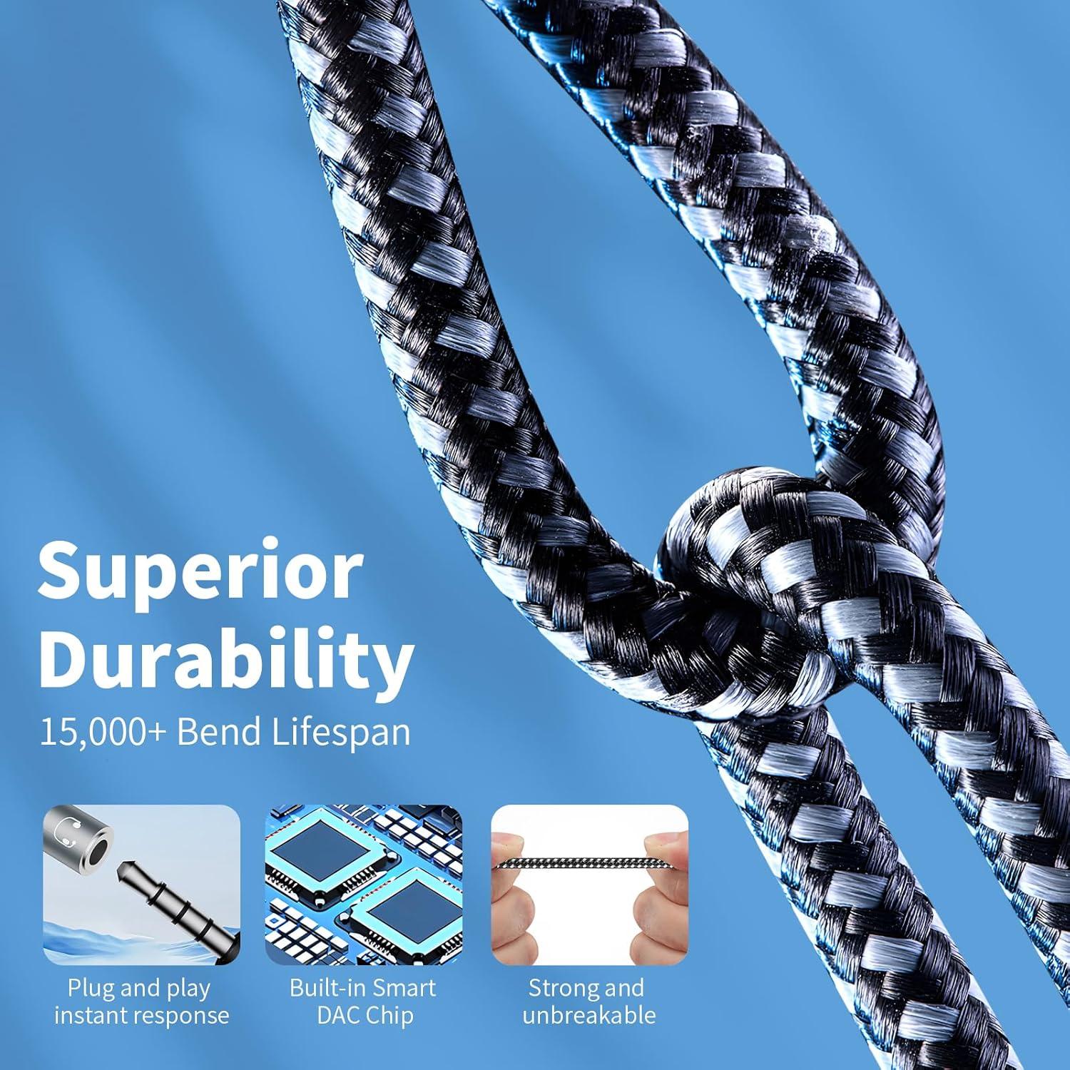 2 in 2 Lightning and USB C to 3.5mm Headphone and Fast Charger Adapter, USB C to 3.5mm Jack, Lightning to 3.5mm Jack, Compatible with Lightning GalaxyS22, iPad Pro, Pixel, iPhone 14 13 12 11 X, etc.