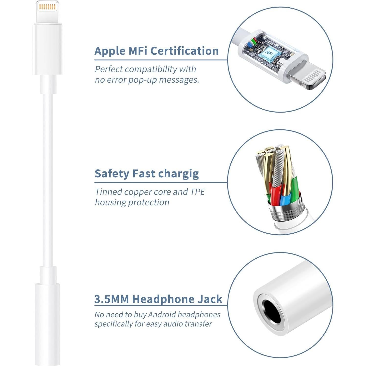 Adaptador Lightning a 3.5mm COO&KOO para iPhone y iPad