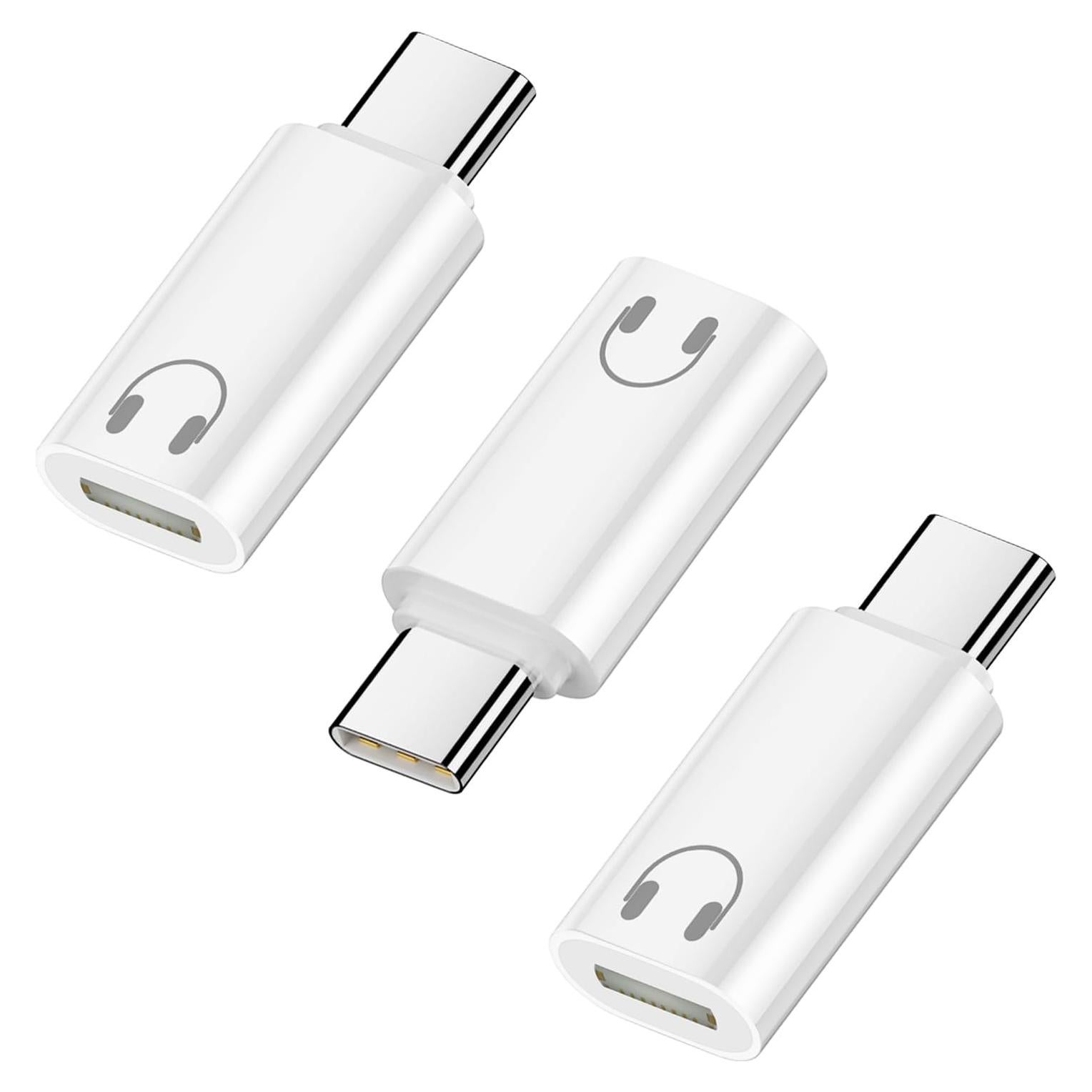 Paquete de 3 Adaptadores de Audio USB C a Lightning Jadebones