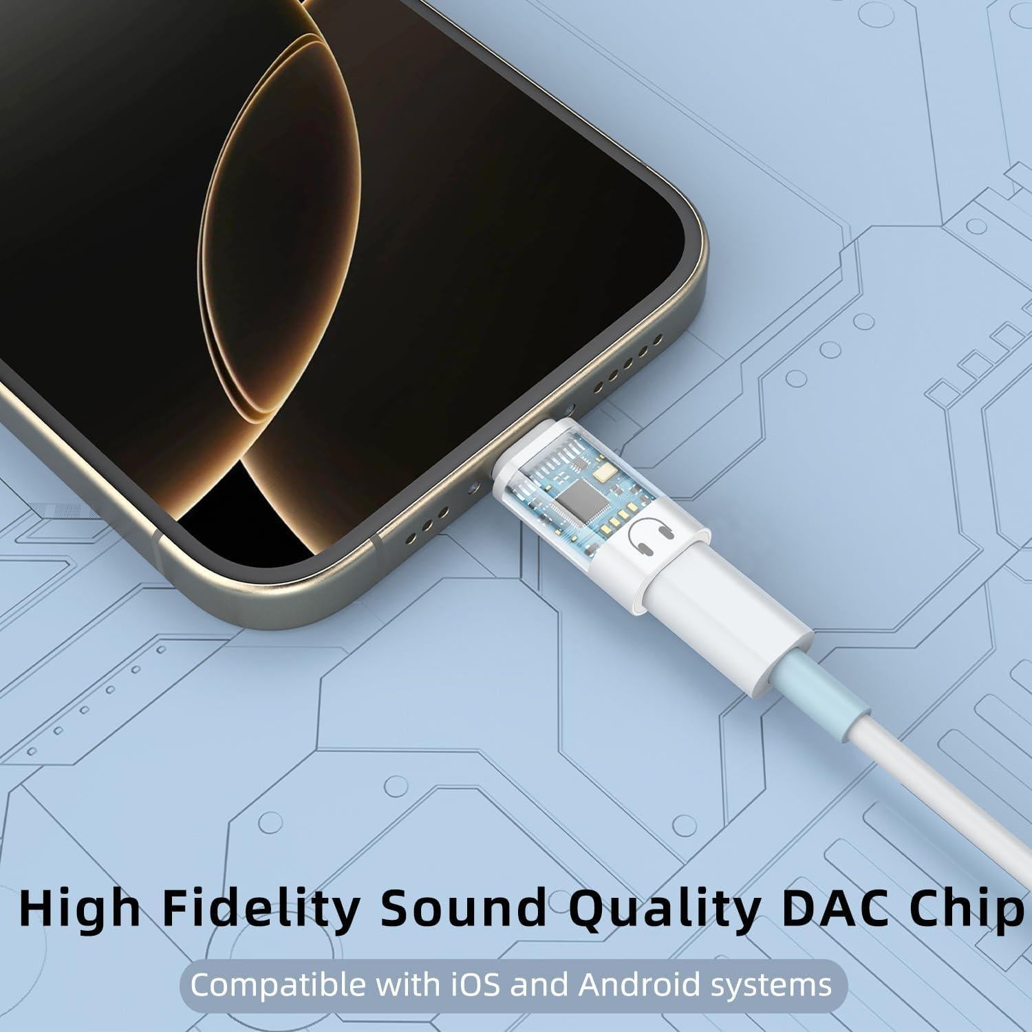 Paquete de 3 Adaptadores de Audio USB C a Lightning Jadebones